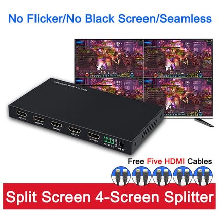 4 Input 1 Output KVM Switch HDMI 2.0 Screen Switcher 18Gbps