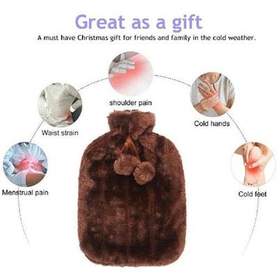 2000ml Fleece Cover Cold-proof Plush Hot Water Bottle Cover