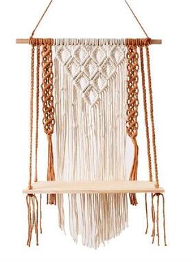 Wall Hanging Shelf Boho Cotton Rope Woven Tapestry Plant