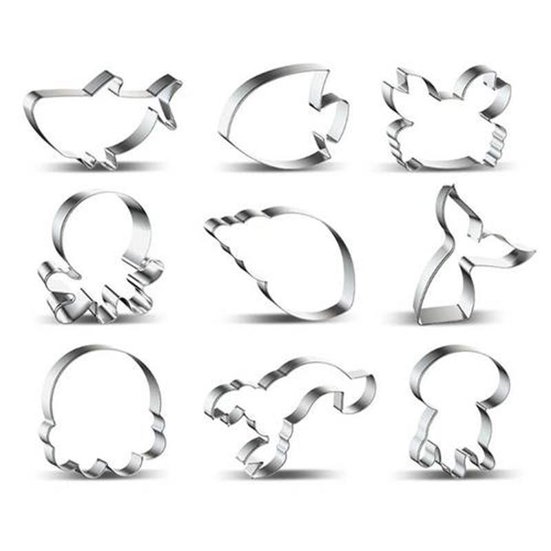 449C 16pcs/set Ocean World Stainless Steel Cookie Biscuit Cu