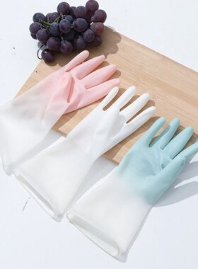 2x Dishwashing Cleaning Gloves Silicone Rubber Dish Washing