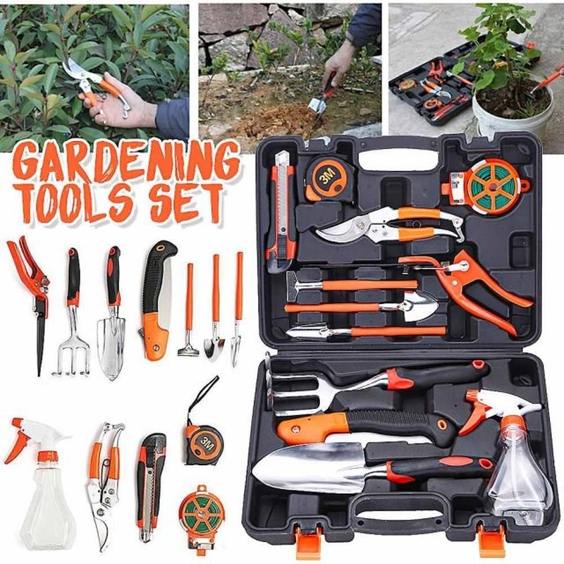 12PCS Garden Tools Kit Gardening Tools Set Pruner Rake Shove
