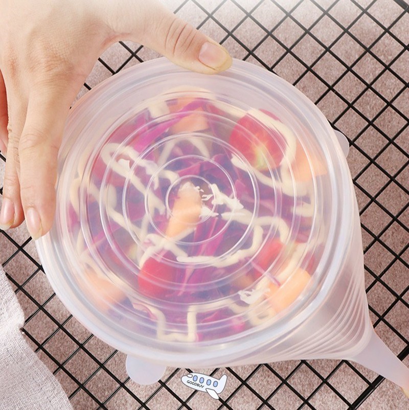 6/2pcs Reusable silicon stretch lids universal lid Silicone