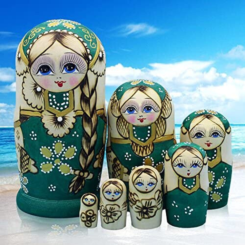 newMoonmo 7pcs Cute Green Sweater Braid Girl Russian Nestin
