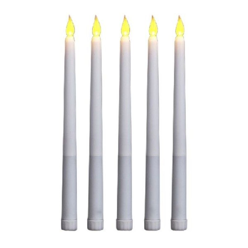 5pcs Flickering LED Candle Plastic Flameless Long Taper