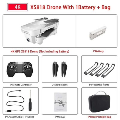 Visuo Xs818 Zen Mini GPS Drone with Wifi FPV  4K HD Dual Cam