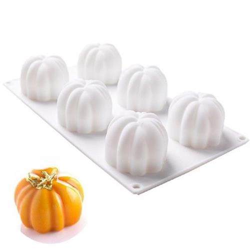 6 Cavity Silicone Pumpkin Cake Molds for Baking Mousse DIY P