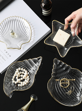 Small Glass Plates and Bowls Set Fruit Plate Jewelry Storage