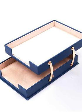 Leather 10 Pieces Desk Set With Double Document Tray Desk Or