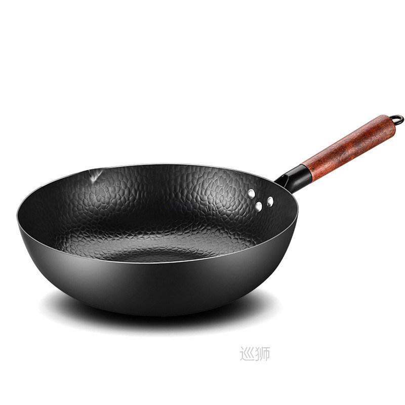 Handmade Iron Pot 32CM Frying Pan Uncoated Health Wok Non-St