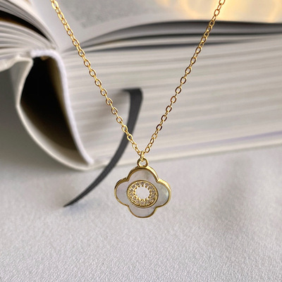 Clover Pendant Necklace Fine Jewelry 925 Sterling Silver Nec