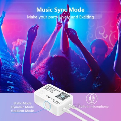 ColorRGB, Led Strip Lights, Music APP Remote Control,Christm