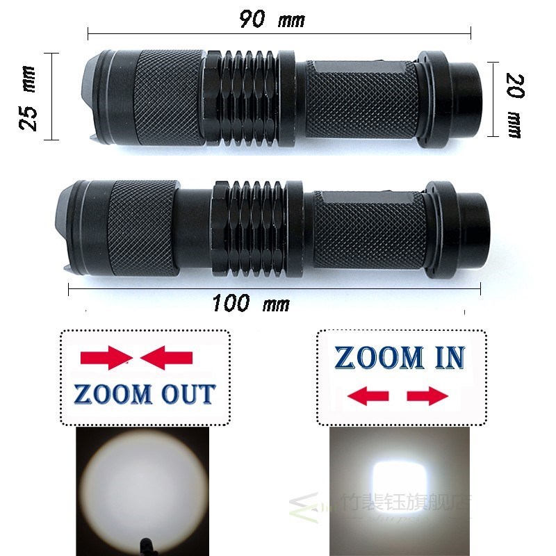 Mini led Flashlight Torch Lamp CREE Q5 LED Torch AA/14500 Ad