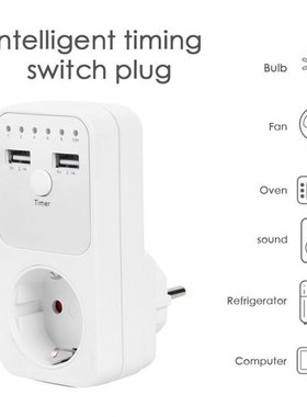 5V2A Dual USB EU Plug Timing Socket Timer Switch Countdown O