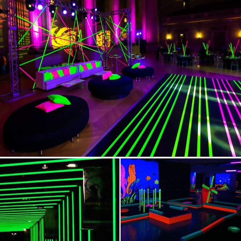6pcs/Set Fluorescent Tape UV Reactive Glow In The Dark Tape