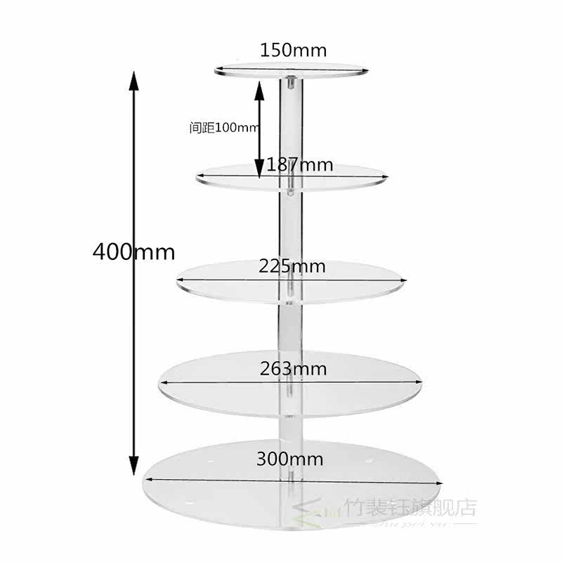 3/4/5 Tier Acrylic Wedding Cake Stand Crystal Cup Cake Displ