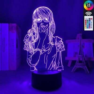 Rize Kamishiro Tokyo Ghoul 3d Lamp Anime For Bedroom Decor N