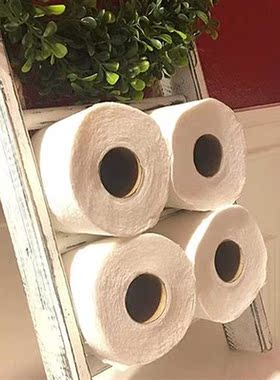 Wall-Hanging Towel Ladder Rustic Whitewashed Wood Countertop