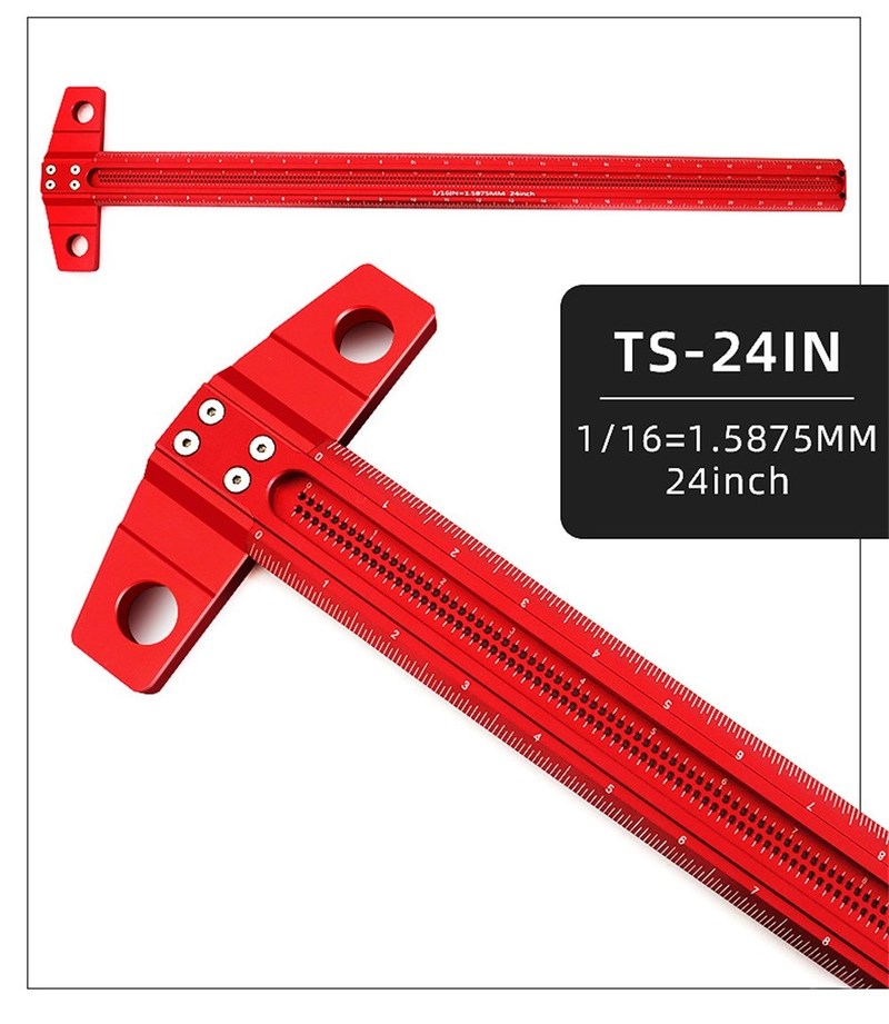 Woodworking Precision T-type Line Scriber Hole Scale Ruler A