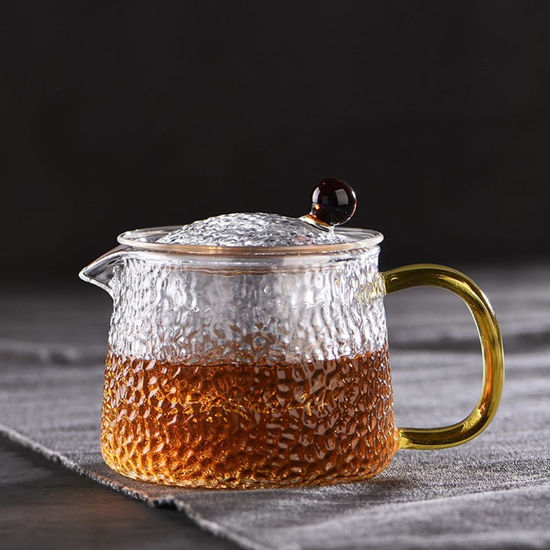 300ml/500ml Kettle Boiling Transparent Glass Filter Handle T