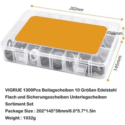 Flat Washers - 1300Pcs Flat Washers 10 Sizes Stainless Steel