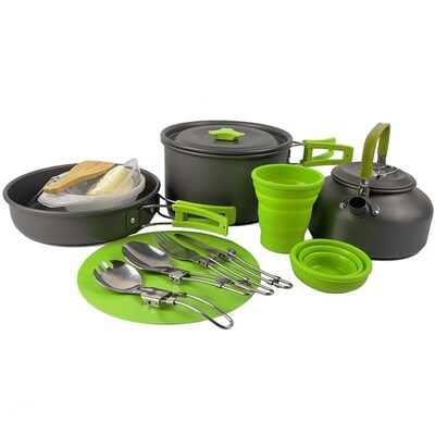Camping Cookware Set Outdoor Aluminum Cooking Set Water Kett