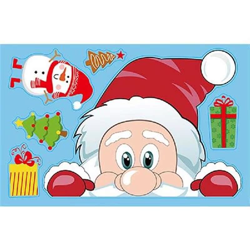 5Pcs Christmas Decorative Window Stickers Snowflake Santa