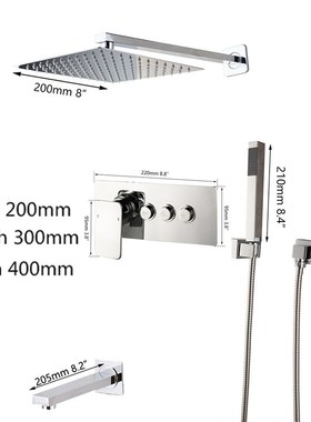 Chrome Finished  Bathroom Shower  Faucets Rainfall 3 Ways Bl