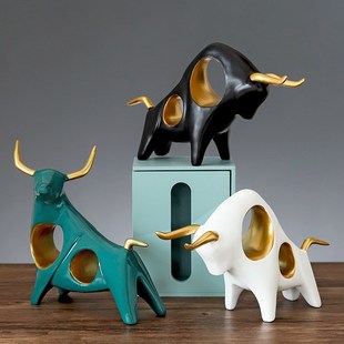 Taurus Sculpture Bull Statue Animal Figurines for Decor Hom