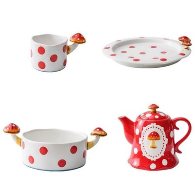 Hand Painted Mushroom Mug Ceramic Coffee Milk Mug Cup CuteTe