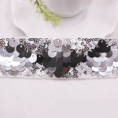 Polyester Sequin Lace Ribbon Shiny Trims Fabric Wedding