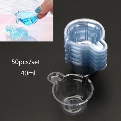 50Pcs 40ML Plastic Disposable Cups Dispenser DIY Epoxy Resin