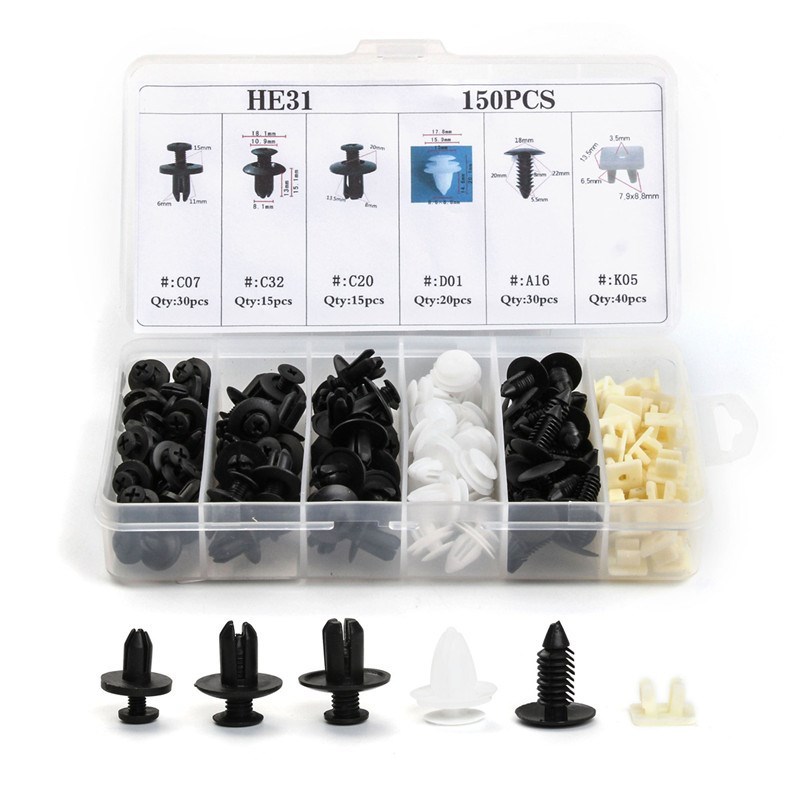6Kinds Plastic Car Bumper  150PCS Rivet Screws Retainer Pane