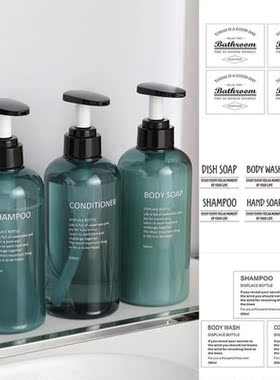 3/4/6pcs Soap Bottles Label Sticker Waterproof Soap Dispense