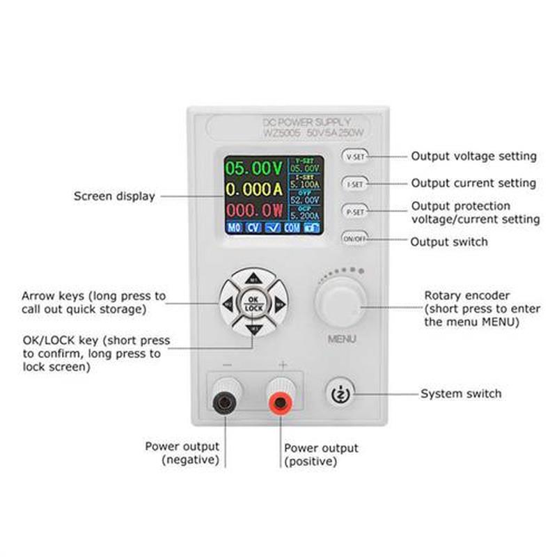 DC Regulated Power Supply Digital Control Adjustable LCD Scr