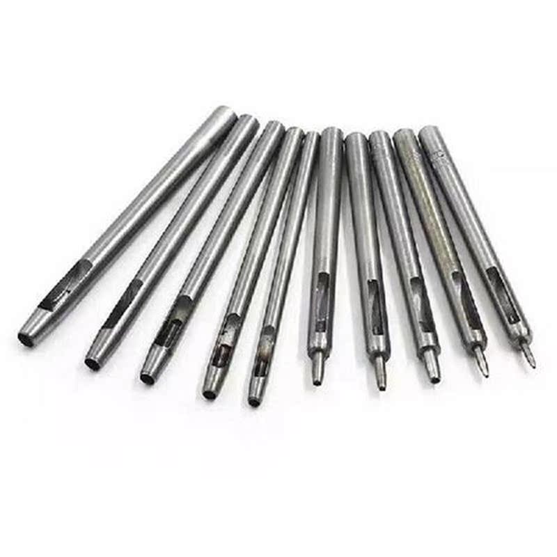 10pcs Belt Hole Puncher Steel Leather Punching Tool Set For