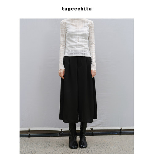 TAGEECHITA 时髦松弛感显瘦垂感八分直筒阔腿休闲西裤