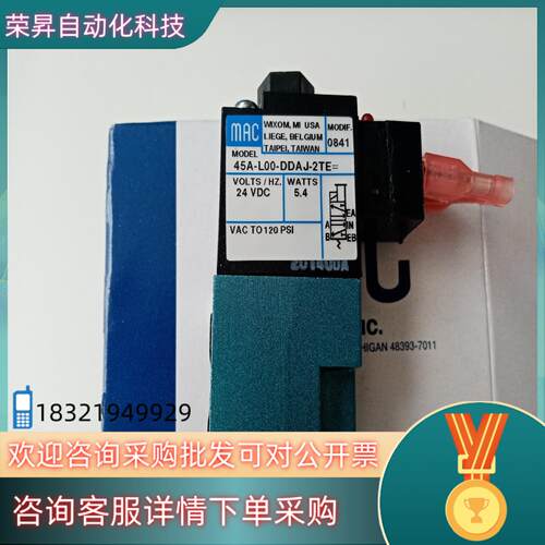 现货MAC电磁阀45A-L00-DDAJ-2TE  0841全
