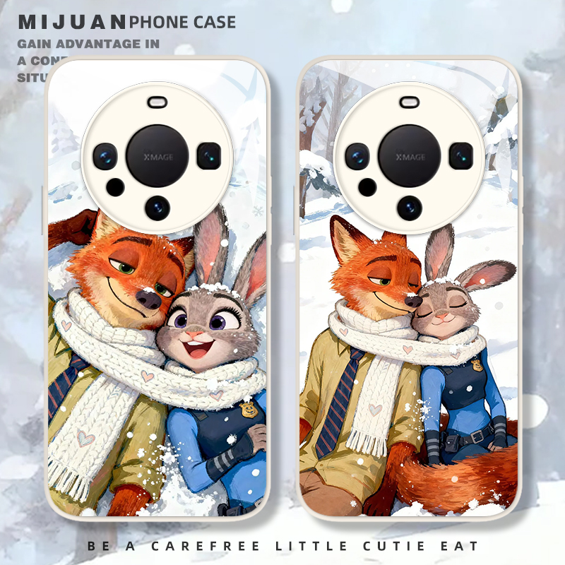 雪地尼克朱迪手机壳适用华为mate80proplus疯狂动物城70pro秋冬可爱情侣60pro+狐狸兔子50E新款40pro防摔30套