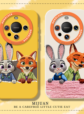 毛绒尼克朱迪手机壳适用华为mate80promax情侣70proplus疯狂动物城60秋冬50pro+高级感40E新款软硅胶保护套30