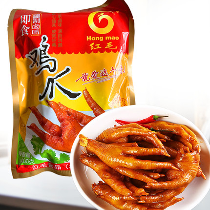 福建泉州特产洪濑红毛鸡爪400g小吃香辣原味凤爪卤味熟食真空包装