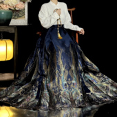织金妆花马面裙明制刺绣汉服日常通勤修身 花落尘原创 凤鸣 高腰裙