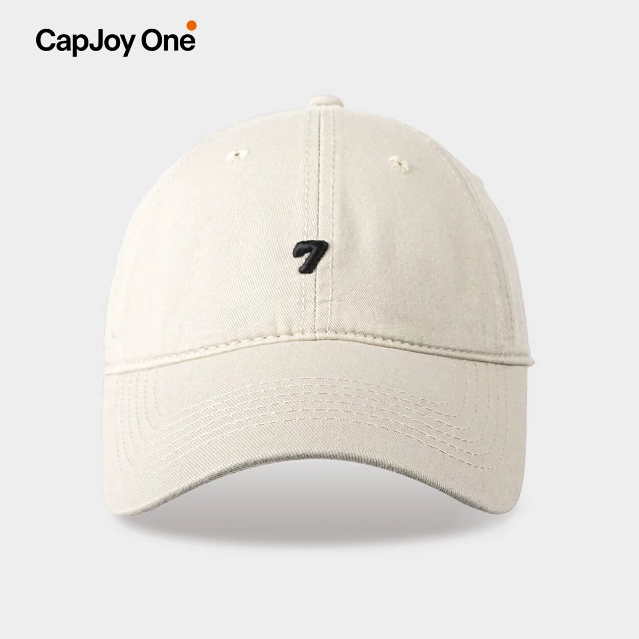 CapJoyOne数字7刺绣弯檐帽