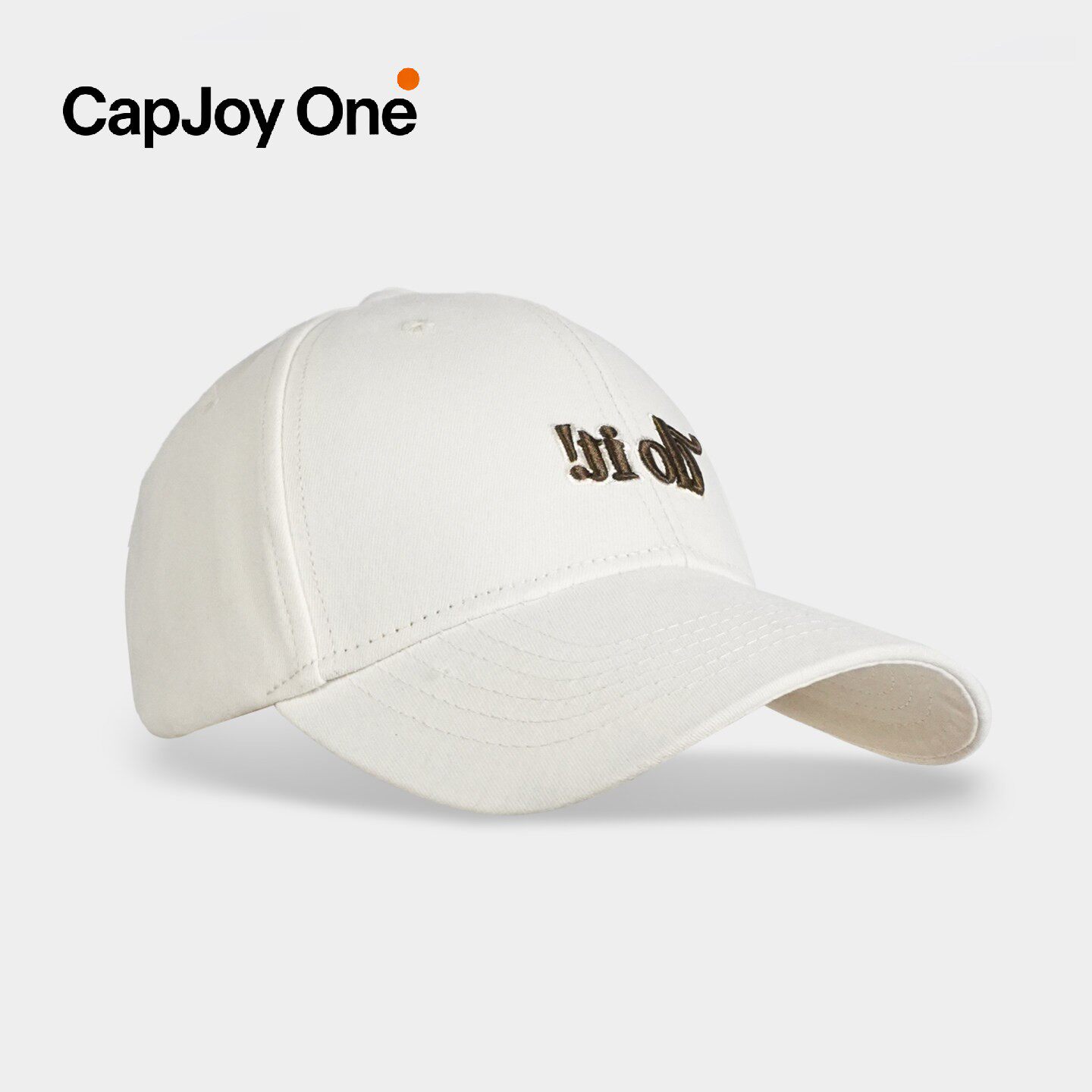 CapJoy One硬顶字母刺绣棒球帽男女弯檐鸭舌帽遮阳防晒显脸小潮帽
