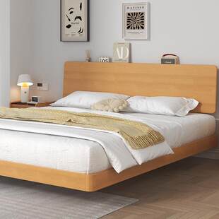 Хатуу модон ор орчин үеийн энгийн beech 1.5 метр дан ор Нордик жижиг орон сууц унтлагын өрөө хаан ор 1.8 мастер унтлагын өрөө дүүжин ор