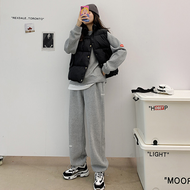 孕妇裤子春秋外穿阔腿运动打底裤女冬季加厚加绒大码休闲长裤春装