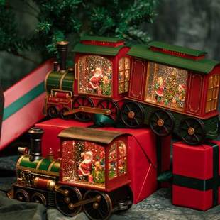 新款 2022圣诞水晶球音乐盒火车八音盒水晶球男女生儿童圣诞节礼物