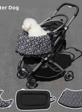 宠物推车边缘垫防脏巾垫子枕头棉布三件套宠物推车配件套装猫狗通