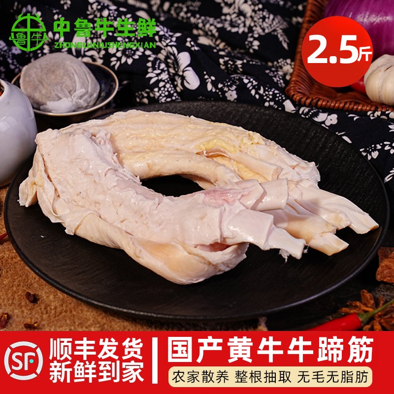 清真2.5斤牛蹄筋生鲜生牛筋整根主筋无碎筋牛脚筋不水发新鲜冷冻
