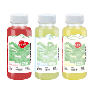 【会员专享价】游赴uFruit100%HPP王林红富士苹果汁草莓果汁18瓶